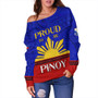 Philippines Off Shoulder Sweatshirt - Proud To Be Pinoy