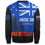 New Zealand Sweatshirt Flag Anzac Day And Red Poppy