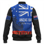 New Zealand Baseball Jacket Flag Anzac Day And Red Poppy