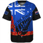 New Zealand Baseball Shirt Flag Anzac Day And Red Poppy