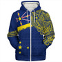 Niue Sherpa Hoodie Polynesian Flag With Coat Of Arms