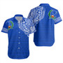 Pohnpei State Short Sleeve Shirt Polynesian Flag With Coat Of Arms