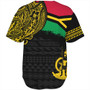 Vanuatu Baseball Shirt Polynesian Flag With Coat Of Arms