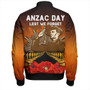 New Zealand Bomber Jacket Anzac Day Lest We Forget Silver Fern