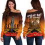 New Zealand Off Shoulder Sweatshirt Anzac Day Lest We Forget Silver Fern