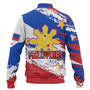 Philippines Filipinos Baseball Jacket Custom Filipino Sun 3 Stars Bicolor Flag Tribal Grunge Style