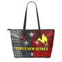 Papua New Guinea Seal With Flag Polynesian Pattern Leather Totes