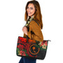 Chuuk Leather Tote Bag Polynesian Turtle Tropical