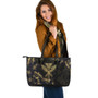 Hawaii Leather Tote Bag Hibiscus Tropical Hawaii Luxury Gold