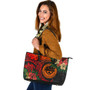 Micronesia Leather Tote Bag Polynesian Turtle Tropical