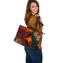 Papua New Guinea Leather Tote Bag Polynesian Turtle Tropical