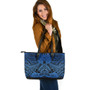 Polynesia Leather Tote Bag Tribal Polynesian Pattern Leaf