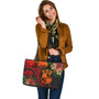 Tonga Leather Tote Bag Polynesian Turtle Tropical