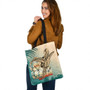 Polynesian Tote Bag Leaves Sea Turtle Tribal