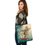 Polynesian Tote Bag Leaves Sea Turtle Tribal