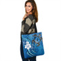 Hawaii Tote Bag Flower And Sea Turtle Polynesian