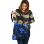 Hawaii Tote Bag Polynesian Turtle Tropical Blue