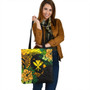 Hawaii Tote Bag Polynesian Turtle Tropical Gardient Yellow