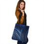 Polynesia Tote Bag Polynesian Pattern Tattoo Blue