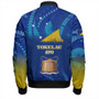 Tokelau Bomber Jacket Flag Color With Traditional Patterns