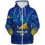 Tokelau Sherpa Hoodie Flag Color With Traditional Patterns