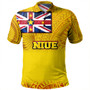 Niue Polo Shirt Flag Color With Traditional Patterns