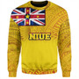 Niue Sweatshirt Flag Color With Traditional Patterns