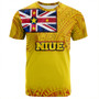 Niue T-Shirt Flag Color With Traditional Patterns