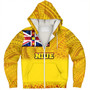 Niue Sherpa Hoodie Flag Color With Traditional Patterns