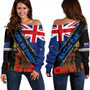 New Zealand Off Shoulder Sweatshirt Lest We Forget Poppy Barbwire Style