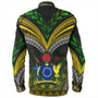 Cook Islands Long Sleeve Shirt Flag Color With Traditional Patterns