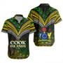 Cook Islands Short Sleeve Shirt Flag Color With Traditional Patterns