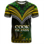 Cook Islands T-Shirt Flag Color With Traditional Patterns