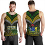 Cook Islands Tank Top Flag Color With Traditional Patterns