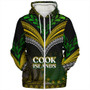 Cook Islands Sherpa Hoodie Flag Color With Traditional Patterns