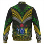Cook Islands Baseball Jacket Flag Color With Traditional Patterns