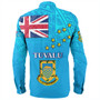 Tuvalu Long Sleeve Shirt Flag Color With Traditional Patterns