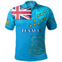 Tuvalu Polo Shirt Flag Color With Traditional Patterns