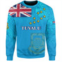 Tuvalu Sweatshirt Flag Color With Traditional Patterns