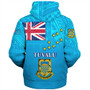 Tuvalu Sherpa Hoodie Flag Color With Traditional Patterns
