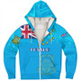 Tuvalu Sherpa Hoodie Flag Color With Traditional Patterns