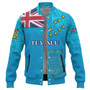 Tuvalu Baseball Jacket Flag Color With Traditional Patterns