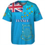 Tuvalu Baseball Shirt Flag Color With Traditional Patterns