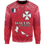 Wallis And Futuna Sweatshirt Flag Color With Traditional Patterns