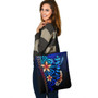 Kosrae Custom Personalised Tote Bag Blue Vintage Tribal Mountain Micronesia 2