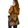 Fiji Tote Bag Gold Polynesian Pattern Plumeria