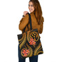 Kosrae Tote Bag Gold Polynesian Pattern Plumeria