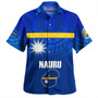 Nauru Hawaiian Shirt Flag Color With Traditional Patterns