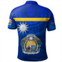 Nauru Polo Shirt Flag Color With Traditional Patterns