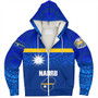 Nauru Sherpa Hoodie Flag Color With Traditional Patterns